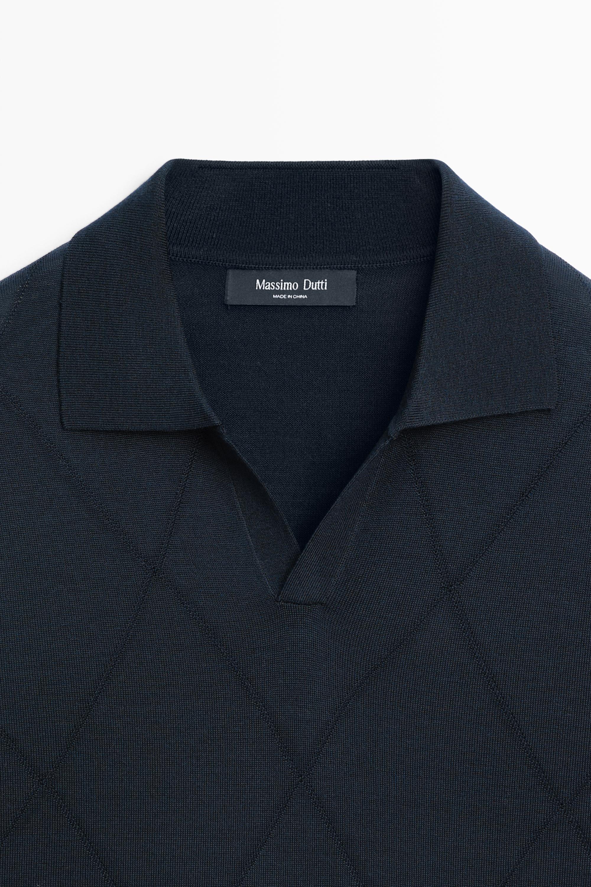 Pull polo en maille à motif losanges